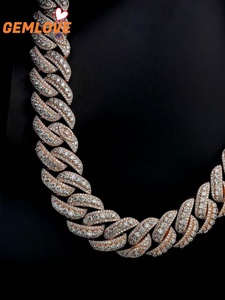 Collar de Diamantes con Baño de Oro de 18K, Estilo Hip Hop, Cadena Cubana para Hombre, Completamente Cubierta de Diamantes - Product Image 6