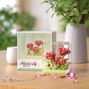 New Micro Building <b>Blocks</b> Set DIY Flower Assembly with Sunflower & Rose Unisex <b>Plastic</b> Model Toy for Kids and Adults - Product Image 3