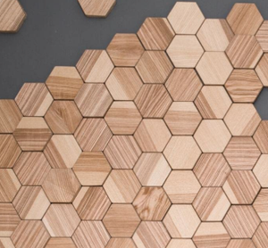 Azulejos de Pared de Madera Geométricos 3D (Hexagonales / Cuadrados) - Product Image 3
