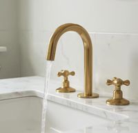 Robinet de lavabo en laiton à trois trous pour lavabo de bureau en cuivre européen, mitigeur chaud et froid