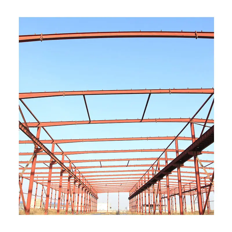 Estructura de almacén de acero prefabricada de metal Cobertizos Edificio de almacén de acero de gran alcance prefabricado
