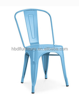 DL Meubles Vente en gros Chaise de salle à manger industrielle empilable en fer au design vintage Chaises de salle à manger en attente pour café