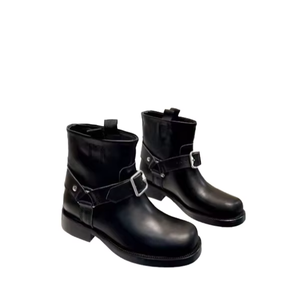 Bottines confortables et imperméables en cuir de vachette véritable pour femmes, respirantes et tendance, couleur unie - Product Image 6