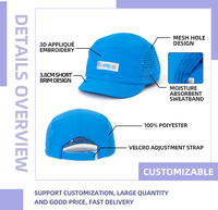 Casquette de course personnalisée à visière courte, séchage rapide, maille perforée au laser, chapeau de sport léger, casquette d'extérieur