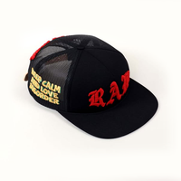 Gorra Trucker Negra de 5 Paneles con Diseño Deportivo Plano, Malla de Algodón Bim, Logotipo Personalizado, Cierre a Presión, Bordado 3D, Nuevo Diseño 2026