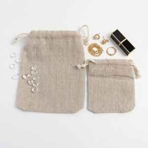 Bolsa Ecológica de Algodón Natural con Cordón, Bolsa Reciclable para Envasado de Alimentos, Bolsa con Cordón para Joyería, Embalaje Biodegradable para Regalos - Product Image 2