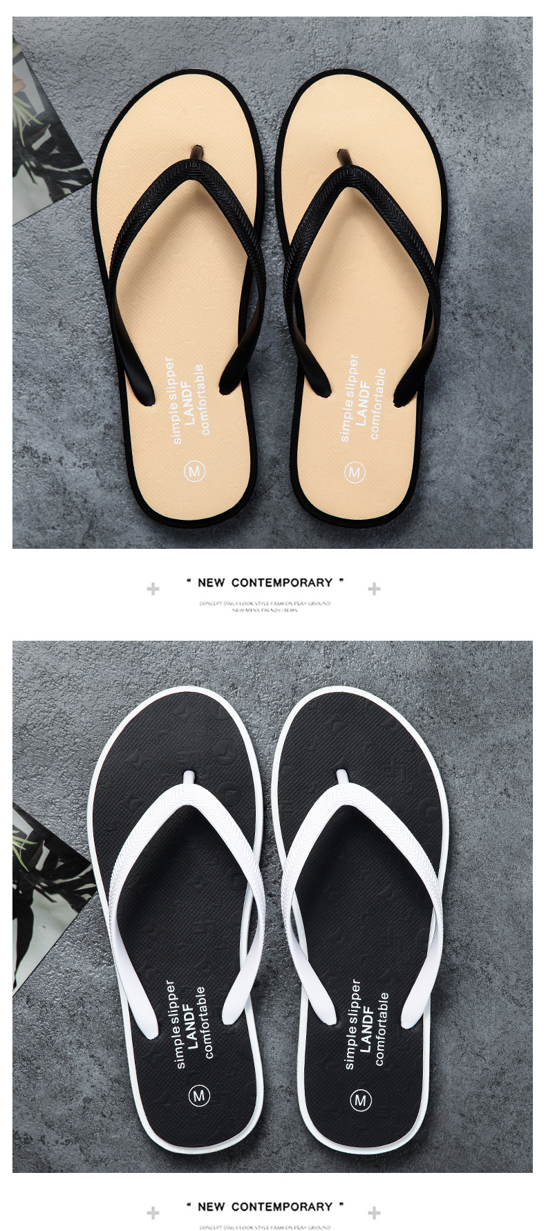 New Flip-flops Slippers Summer Outdoor Non-slip Fashion Flat Rubber Wear-resistant Beach Sandals
