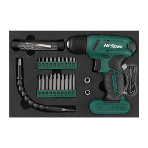 สว่านไร้สาย Hi-Spec 8V ลิเธียมไอออนแบบชาร์จได้ ไขควงไฟฟ้าขนาดเล็ก หัวเปลี่ยนได้หลากหลาย สำหรับงานบ้าน DIY - Product Image 2