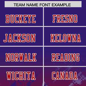 Maillot de football américain personnalisé violet et rouge avec dégradé d'étoiles - Product Image 3