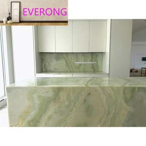 Comptoir <span class=keywords><strong>de</strong></span> bar moderne <span class=keywords><strong>de</strong></span> luxe EV Design îlot en marbre onyx vert naturel couvrant la décoration <span class=keywords><strong>de</strong></span> la cuisine - Product Image 4