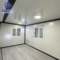 Casa Contenedor Prefabricada Moderna HESHI, Rectangular, Exterior de Madera, Puerta de Vidrio, Ventanas, Mini Casa, Villa