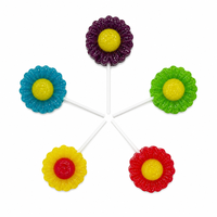 Sucette dure halal à motif tournesol mignon, design pétale multicolore, pour les enfants, collation sucrée quotidienne en bouteille