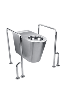 Toilettes pour handicapés en acier inoxydable 304 P-trap montées au sol avec dispositif d'accoudoir - Product Image 3