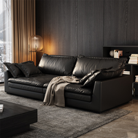 Leder Schnitt moderne Couch Set Möbel Sex Cloud Serie Couch L Form Wohnzimmer Sofa