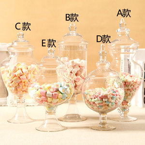 Transparent crystal storage jar fruit bowl candy glass bottle