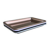 Plateau rectangulaire en fer blanc mat en stock pour fruits secs, bonbons, cigarettes, outils de nail art, style coréen et Ins
