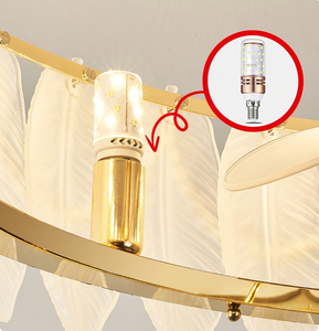 Ventilateur de plafond <span class=keywords><strong>vintage</strong></span> français avec plumes, coquillages et perles, 2-en-<span class=keywords><strong>1</strong></span> avec lampe LED, luminaire décoratif silencieux - Product Image 6