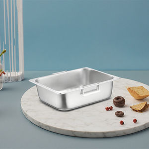 <span class=keywords><strong>Plateau</strong></span> rectangulaire en acier inoxydable 304 avec double poignée, boîte de rangement alimentaire approfondie, couvercle à rabat, impression personnalisée pour une utilisation en cuisine - Product Image 6