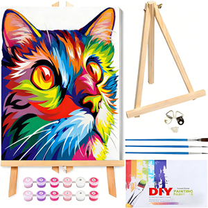 Lienzo de pintura al óleo de Arte de París personalizado hecho a mano para decoración del hogar DIY decoración de pared pintura números para niños adultos <span class=keywords><strong>acuarela</strong></span> Animal - Product Image 5