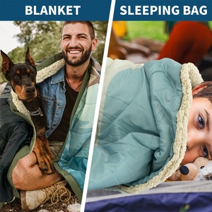 Custom Designed Polyester Sherpa Puffy <b>Blanket</b> Warm Outdoor Stadium Camping for Sports and Hiking New Style - Product Image 4
