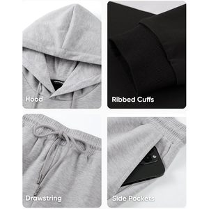 Ensemble de survêtement 2 pièces pour homme FOXA – Sweat-shirt décontracté en polaire à blocs de couleur, léger, à manches longues, idéal pour l'automne - Product Image 5