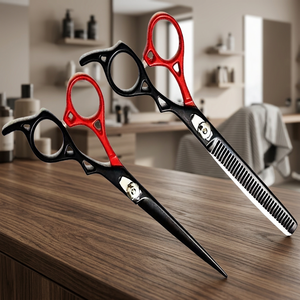 Ciseaux de coiffure professionnels pour droitiers de haute qualité, vis de tension réglable, poignée longue ergonomique, acier inoxydable - Product Image 3