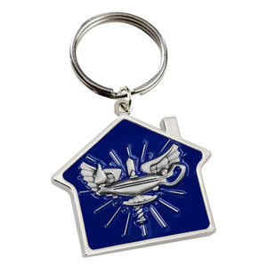 Toptan kişiselleştirilmiş marka ev şekilli emaye anahtarlık özel Metal logo anahtarlıklar üreticileri - Product Image 6