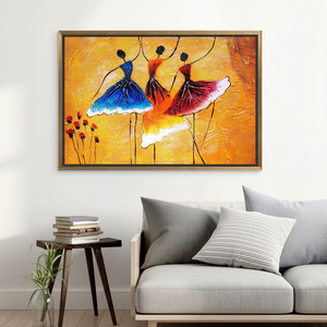 Elegant Dancers Canvas Print: Modern Ballet Artwork,<b>GOLD</b> <b>FRAMED</b> CANVAS - Product Image 3