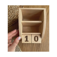 Organisateur de bureau en bois personnalisé avec calendrier perpétuel, organiseur de bureau gravé sur mesure, décoration pour bureau à domicile