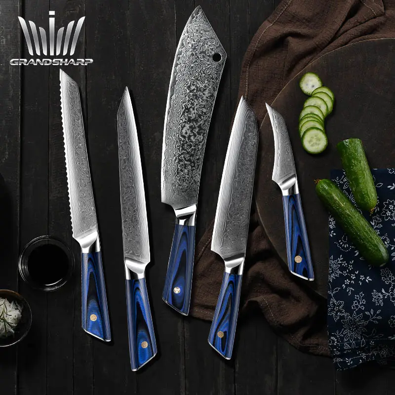 Grandsharp, cuchillo de Chef profesional personalizado, cuchillo de cocina de alto carbono AUS10, cuchillos japoneses de Damasco, venta al por mayor, herramientas de carnicero, nuevo