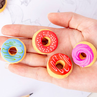 Ensemble de gommes en forme de beignets aux couleurs bonbons, gommes en forme de friandises pour étudiants, fournitures de papeterie amusantes pour l'apprentissage