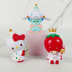 Venta al por mayor 6PCs Conjunto de Anime Navidad <span class=keywords><strong>Kitty</strong></span> Figuras <span class=keywords><strong>Kuromi</strong></span> Melody PVC Cápsula Juguetes Japón Fuente de animación - Product Image 4