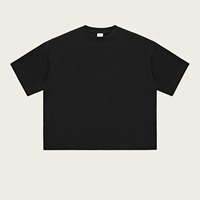 T-shirt Homme Oversize 220 GSM 100% Coton Tricoté Col Rond Manches Courtes Uni Décontracté Streetwear