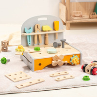 Juguete Educativo de Madera para Niños, Mesa de Herramientas Unisex, Simulación de Reparación, Desmontaje de Tuercas, Divertido y Práctico, para Niños de 2 a 4 Años, Colorido