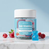 Gummies véganes pour cheveux à la biotine, au collagène et à la kératine avec du palmier nain pour une croissance forte, pour la peau et les ongles, formule avancée, marque privée OEM