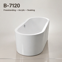 Baignoire autoportante ovale en acrylique moderne BESMA 170 cm avec drain central, garantie de 3 ans