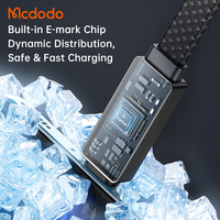 Câble de téléphone Mcdodo 498/497 USB C vers Type C PD 100W 5A avec LED E-mark, charge rapide rythmique, alliage de zinc, câble USB C