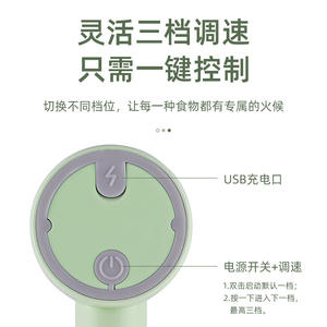 เครื่องตีไข่ไฟฟ้าไร้สายแบบมือถือชาร์จไฟได้อุปกรณ์อบไข่ขนาด20W CX-8818สีเขียว - Product Image 4