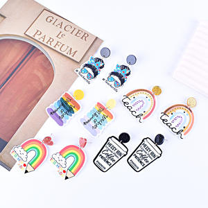 2025ต่างหูอะคริลิครูคน้ำหนักเบาสีสันดินสอห้อยต่างหูแอปเปิ้ลกลับไปโรงเรียนเครื่องประดับ - Product Image 6