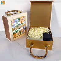 Kotak Hadiah Pernikahan Magnetik Beludru Taman Misterius Bahan Bambu Daur Ulang Laminasi Matt Embossing Kemasan Liburan Meriah