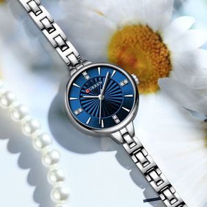 Montre à quartz en acier inoxydable pour femme 9097, simple, luxueuse, tendance, étanche, montre habillée - Product Image 4