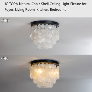 Modern Luxury Square Long Dining Room Chandelier White <b>Shell</b> Pendant <b>Light</b> Hanging Ceiling Lighting Fixture - Product Image 6