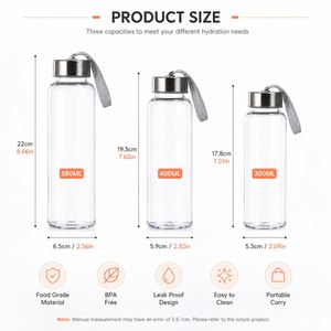 Botella de Agua de Plástico AS Personalizada, Libre de BPA, Regalos Promocionales para Actividades Empresariales, Botella Deportiva Transparente Portátil con Tapa - Product Image 3