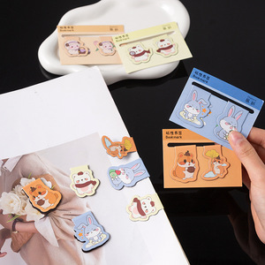 Exhibition New Cartoon Magnetic <b>Bookmark</b> Set For Students School Stationery Cute Animal Design Waterproof - Product Image 2