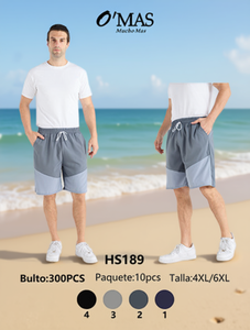 Pantalones Cortos de Playa para Hombre O'MAS HS189, de Poliéster y Algodón, con Cordón Ajustable, Estilo Casual, Tallas 4XL y 6XL - Product Image 2