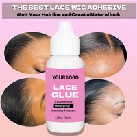 Colle pour perruque à maintien fort, adhésif invisible pour cheveux, résistant à l'eau, sans odeur, sans latex