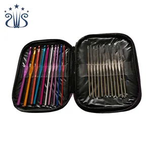 22 Buah DIY Jarum Rajut Pegangan Rumah Merajut Aluminium Crochet Hooks Set