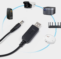 12V1A Lampu LED Wifi Router USB 5V Ke 12V Kabel Step Up 5.5*2.1 Dc Jack Kabel Daya