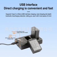 Chargeur de batterie pour appareil photo EN-EL14 à double port USB-C et Micro USB OEM/RingTeam, 2 canaux, pour les appareils photo numériques Nikon D3100-D5600
