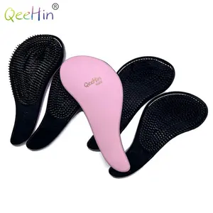 OEM Custom plastic anti static detangling hairbrush set pink detangling brush for adults & kids hair